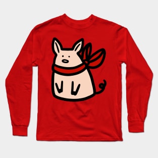 Red Ribbon Piggy Long Sleeve T-Shirt